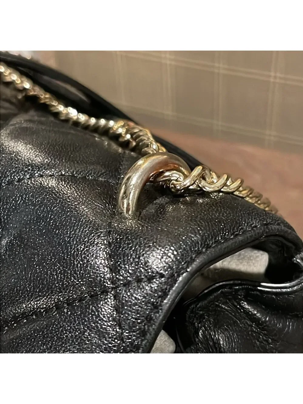 DKNY Black Quilted leather Shoulder Flap Bag